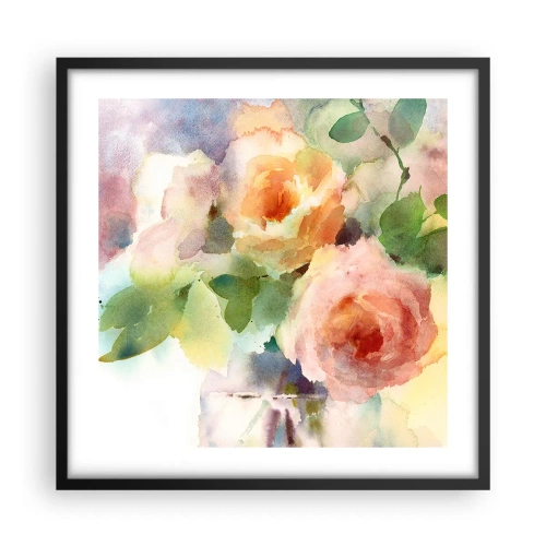 Poster in einem schwarzem Rahmen - Zart wie Aquarell - 50x50 cm