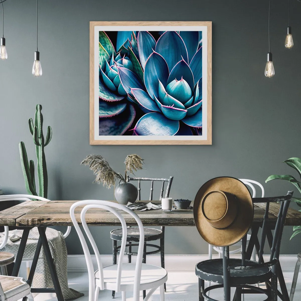 Poster in einem Rahmen aus heller Eiche - Lebenskraft - 60x60 cm