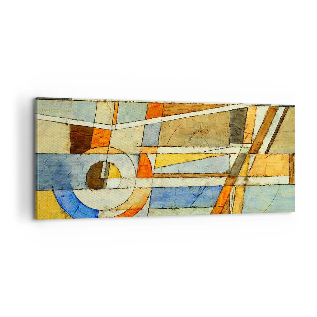 Bild auf Leinwand - Leinwandbild - Kubismus auf der Baustelle - 100x40 cm