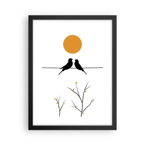 Poster in einem schwarzem Rahmen - Abend der Nachtigallen - 30x40 cm