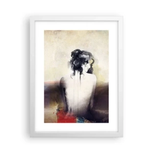 Poster in einem weißen Rahmen - Glatte Linien, ovale Formen - 30x40 cm