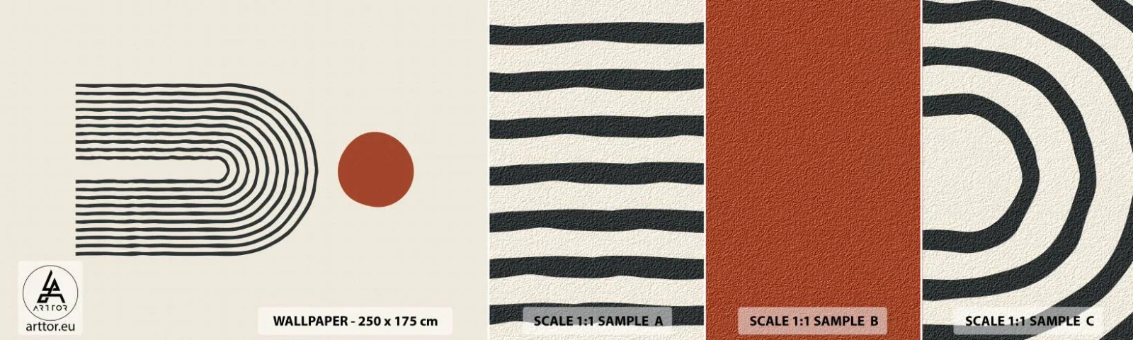 Fototapetenmuster Standard Eco - Magnetismus von Formen und Farben - Abstraktion, Grafik, Modernes Muster - 100x30 cm