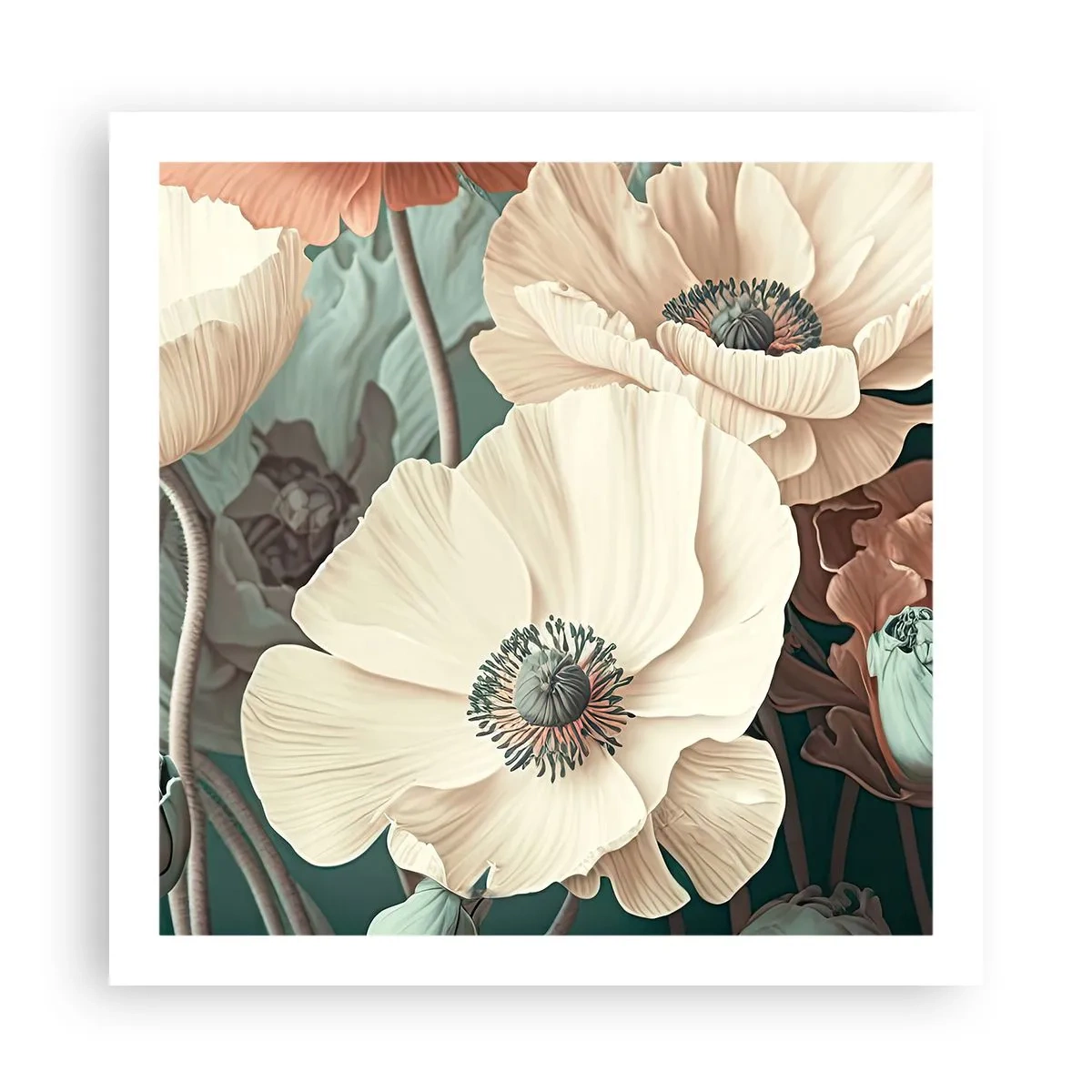 Poster - Flüstern von Mohnblumen - 60x60 cm
