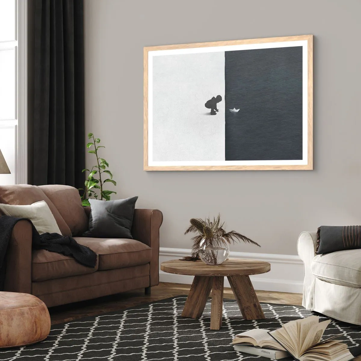 Poster in einem Rahmen aus heller Eiche - Tolle Expedition - 50x40 cm