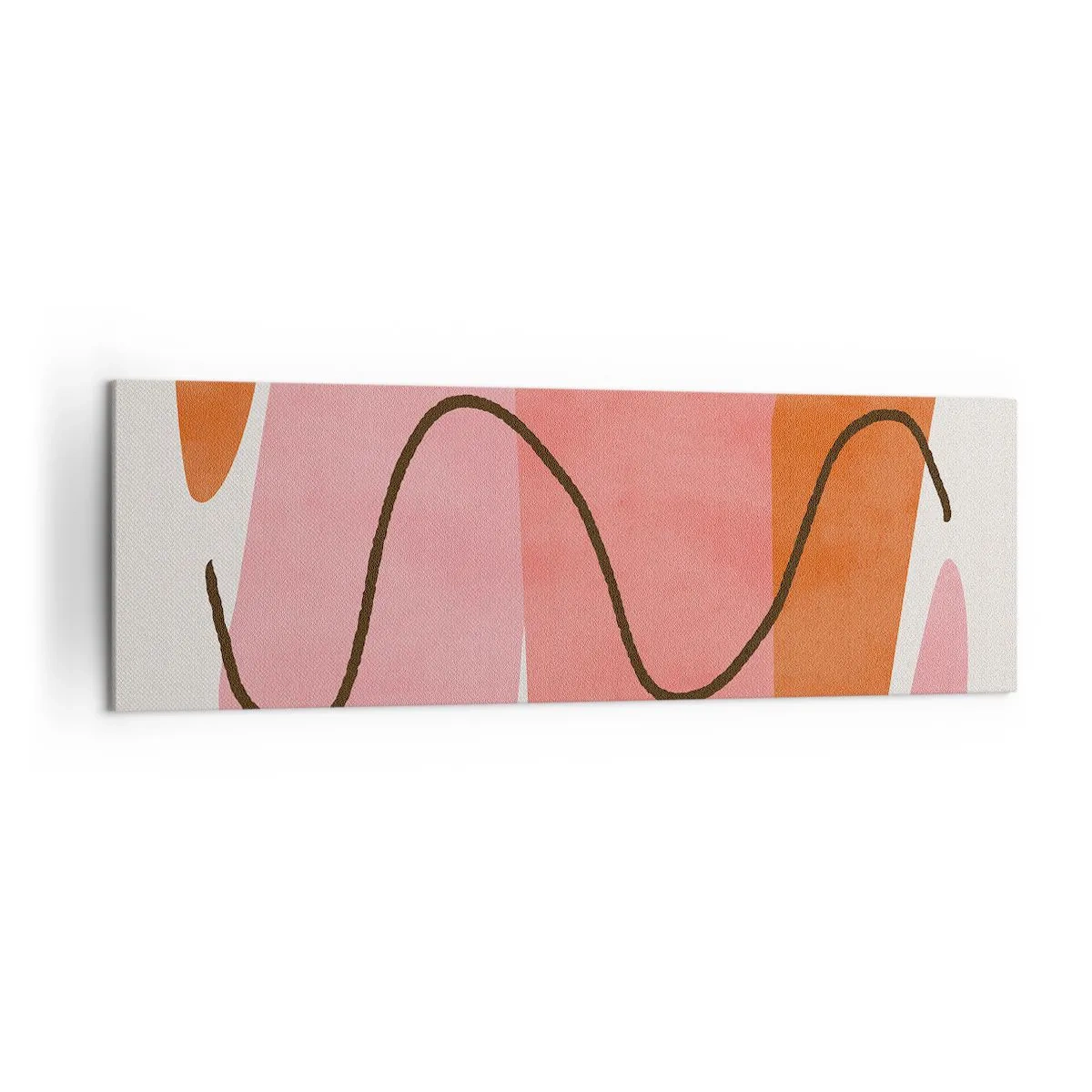 Bild auf Leinwand - Leinwandbild - Abstrakte Formen in Rosa- und Orangetönen - 160x50cm - Sanfte Bewegung der Formen - Moderne Wanddekoration für Wohnzimmer und Schlafzimmer ARTTOR