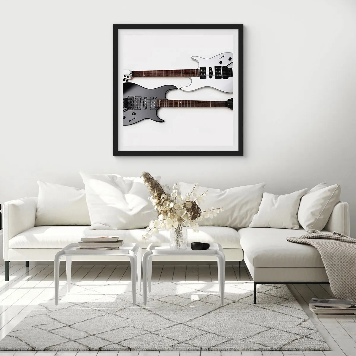 Poster in einem schwarzem Rahmen - Harmonie der Formen - 60x60 cm