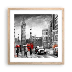 Poster in einem Rahmen aus heller Eiche - Gar keine graue Stadt - 40x40 cm