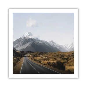 Poster - Der Weg ins Herz der Berge - 60x60 cm