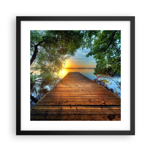 Poster in einem schwarzem Rahmen - Nimm dir Zeit, setz dich hin - 40x40 cm