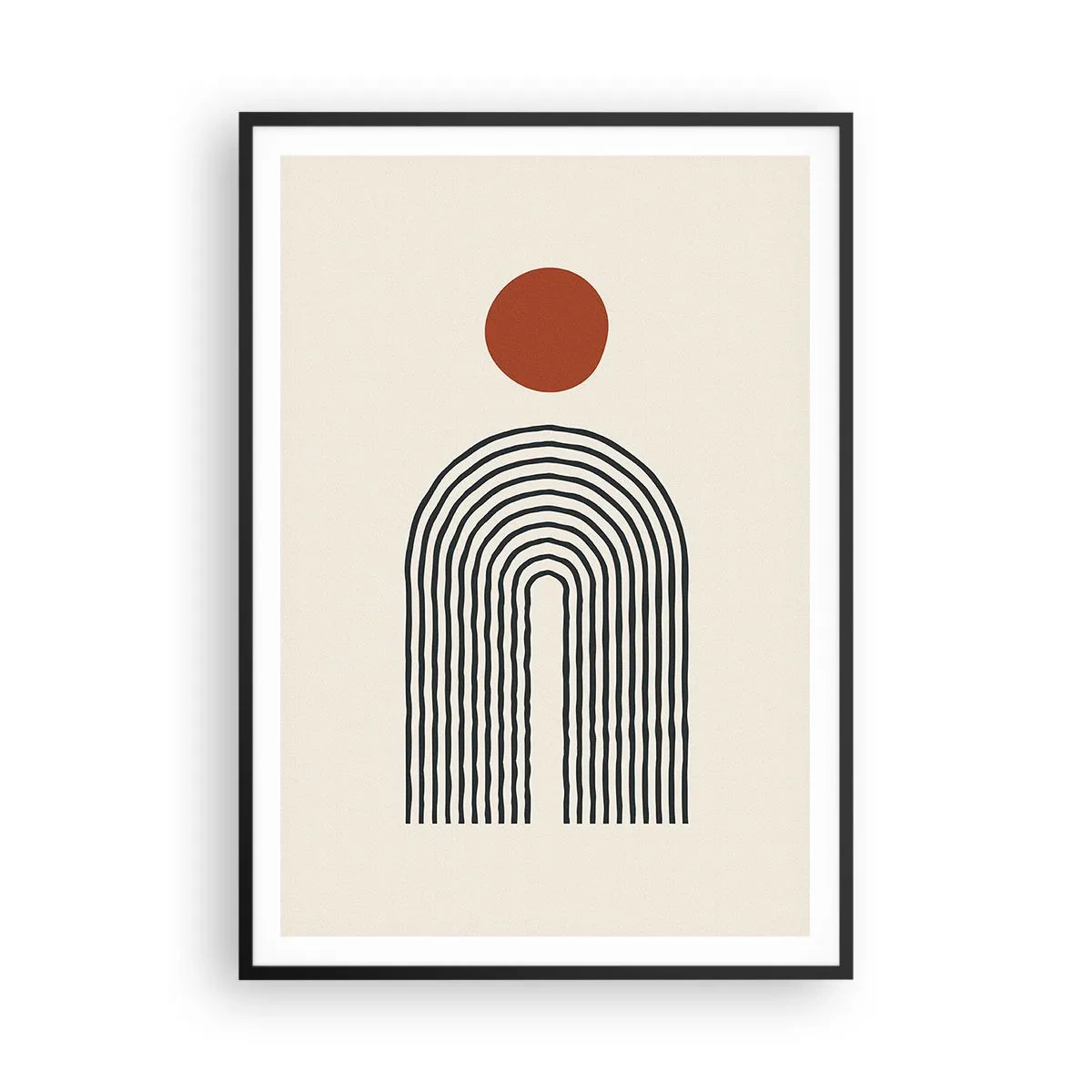 Poster in einem schwarzem Rahmen - Magnetismus von Formen und Farben - 70x100 cm