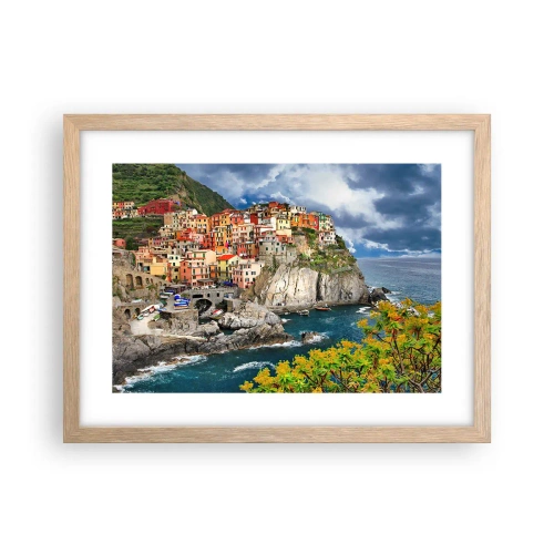 Poster in einem Rahmen aus heller Eiche - Eine Gruppe umarmt die Felsen - 40x30 cm