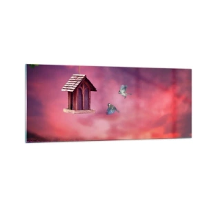 Glasbild - Bild auf glas - Einladung zum Abendessen - 100x40 cm