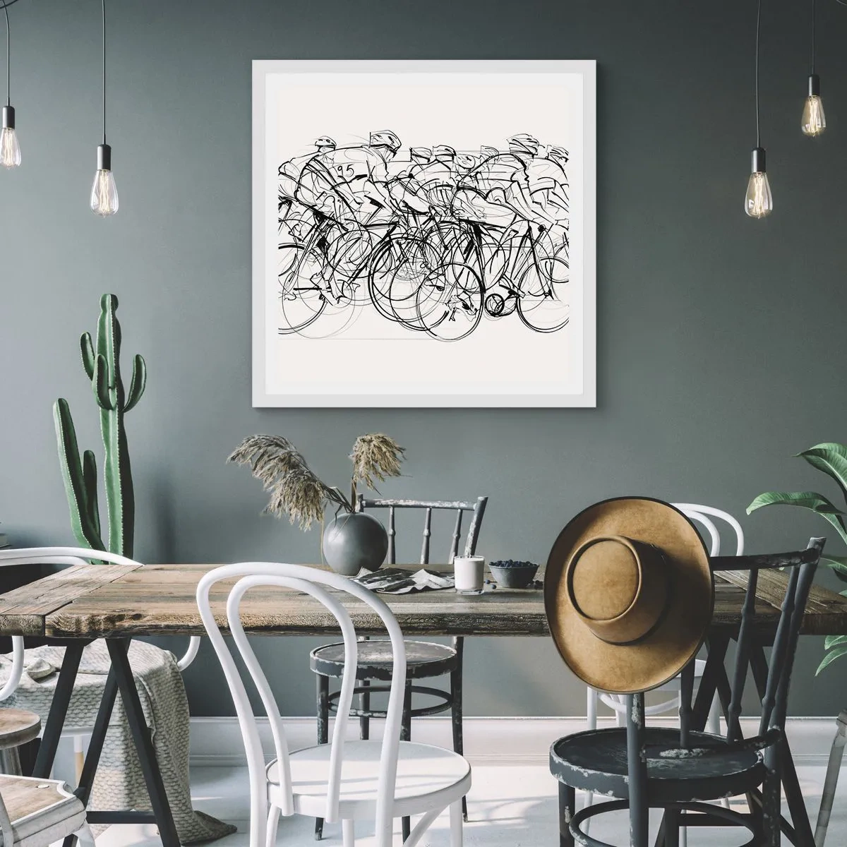 Poster in einem weißen Rahmen - Gemeinsam als Team - 60x60 cm