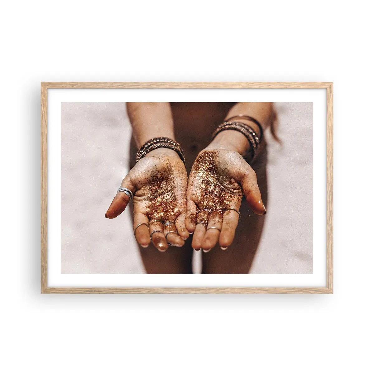 Poster in einem Rahmen aus heller Eiche - Ein Geschenk für dich - 70x50 cm