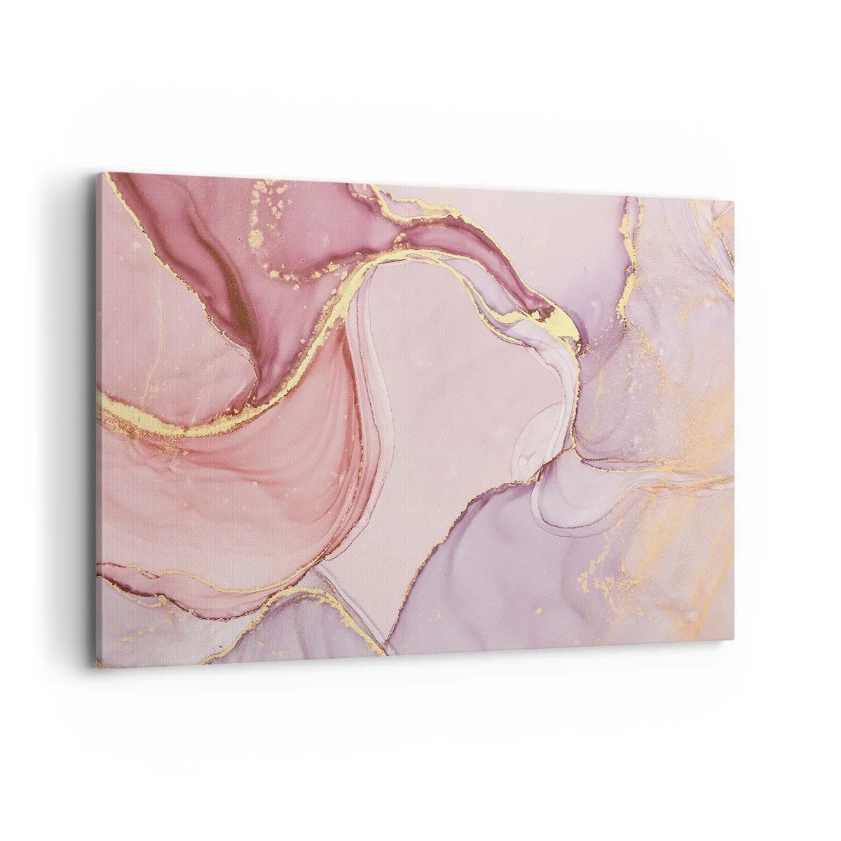 Bild auf Leinwand - Leinwandbild - Zarte abstrakte Muster in Rosa- und Goldtönen - 120x80cm - Eine Liebkosung der Farben - Moderne Wanddekoration für Wohnzimmer und Schlafzimmer ARTTOR