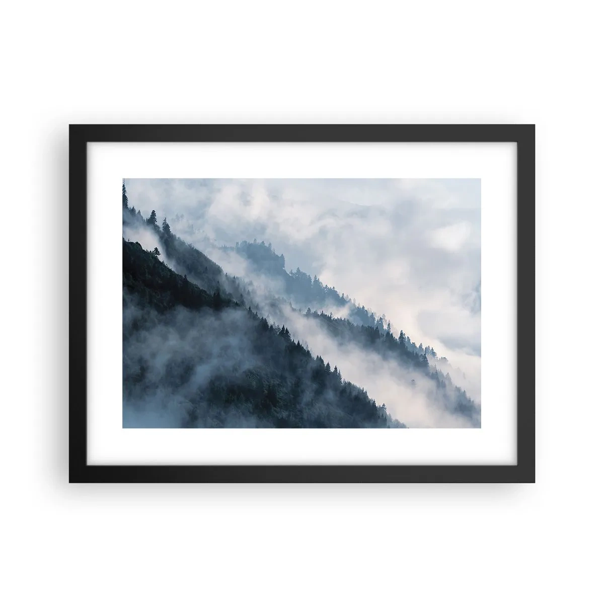 Poster in einem schwarzem Rahmen - Mystik der Berge - 40x30 cm