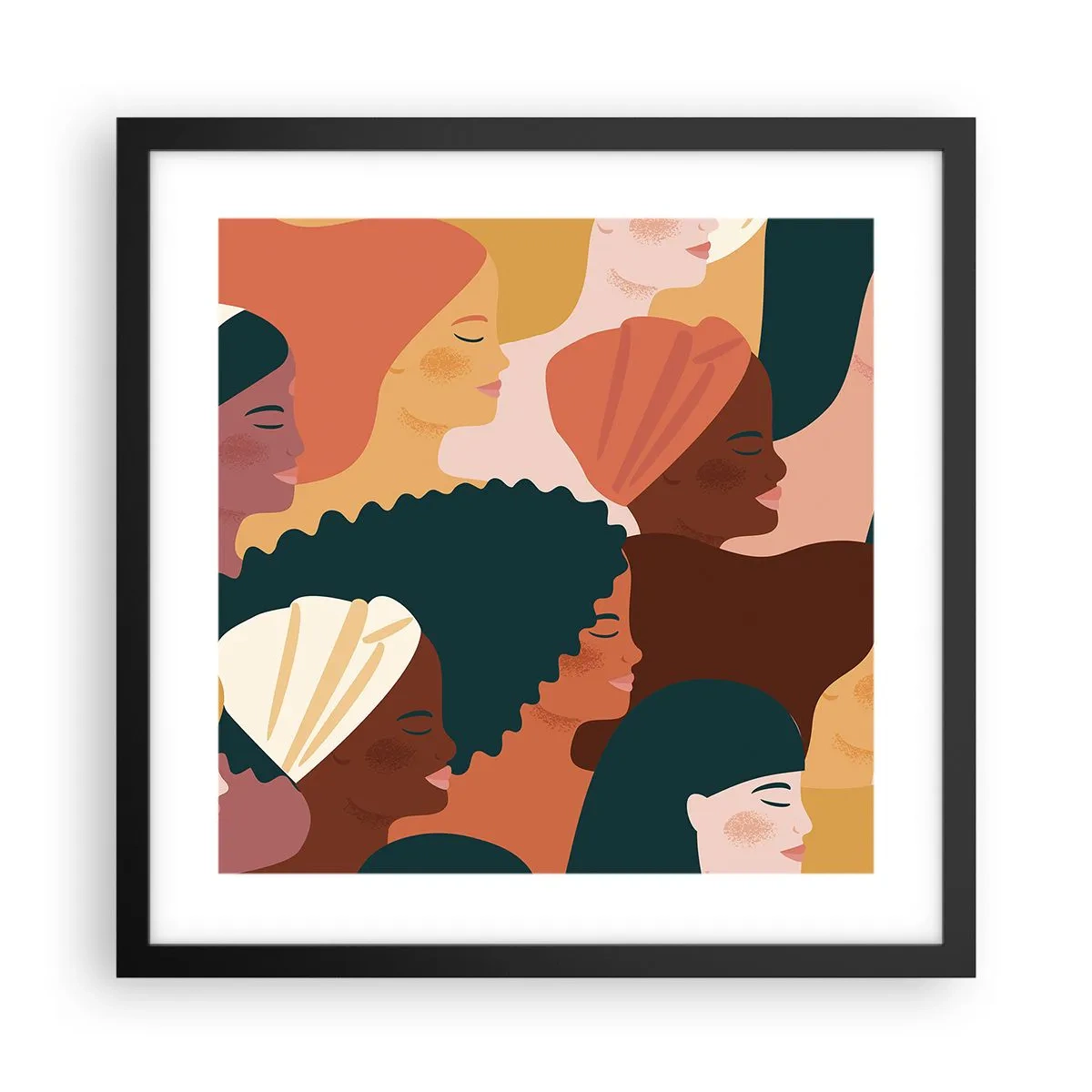 Poster in einem schwarzem Rahmen - Nur Weiblichkeit - 40x40 cm