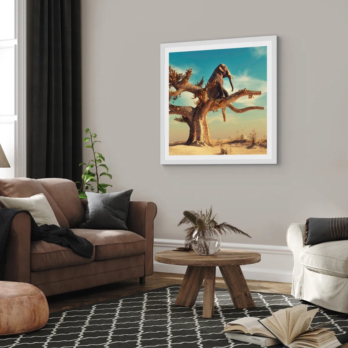 Poster in einem weißen Rahmen - Ein neuer Standpunkt - 60x60 cm