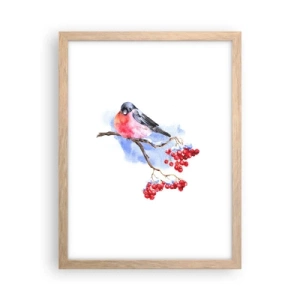 Poster in einem Rahmen aus heller Eiche - Winter in Farbe - 30x40 cm