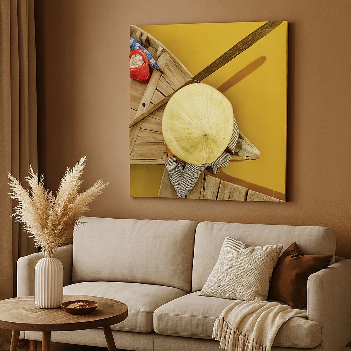 Bild auf Leinwand - Leinwandbild - Leben am Gelben Fluss - 30x30 cm