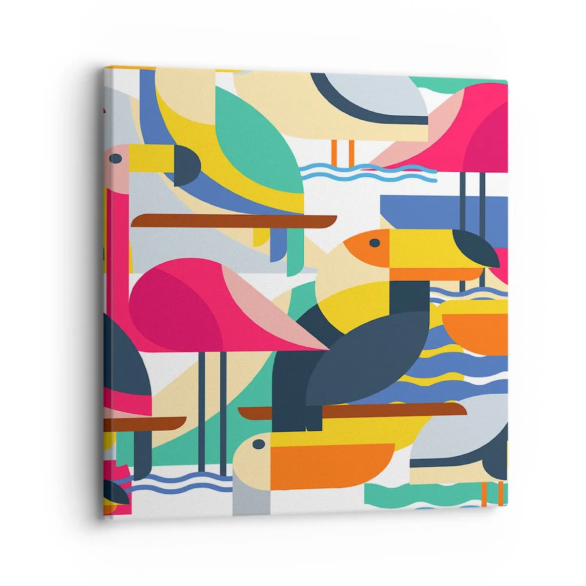 Bild auf Leinwand - Leinwandbild - Vogelparty - 30x30 cm