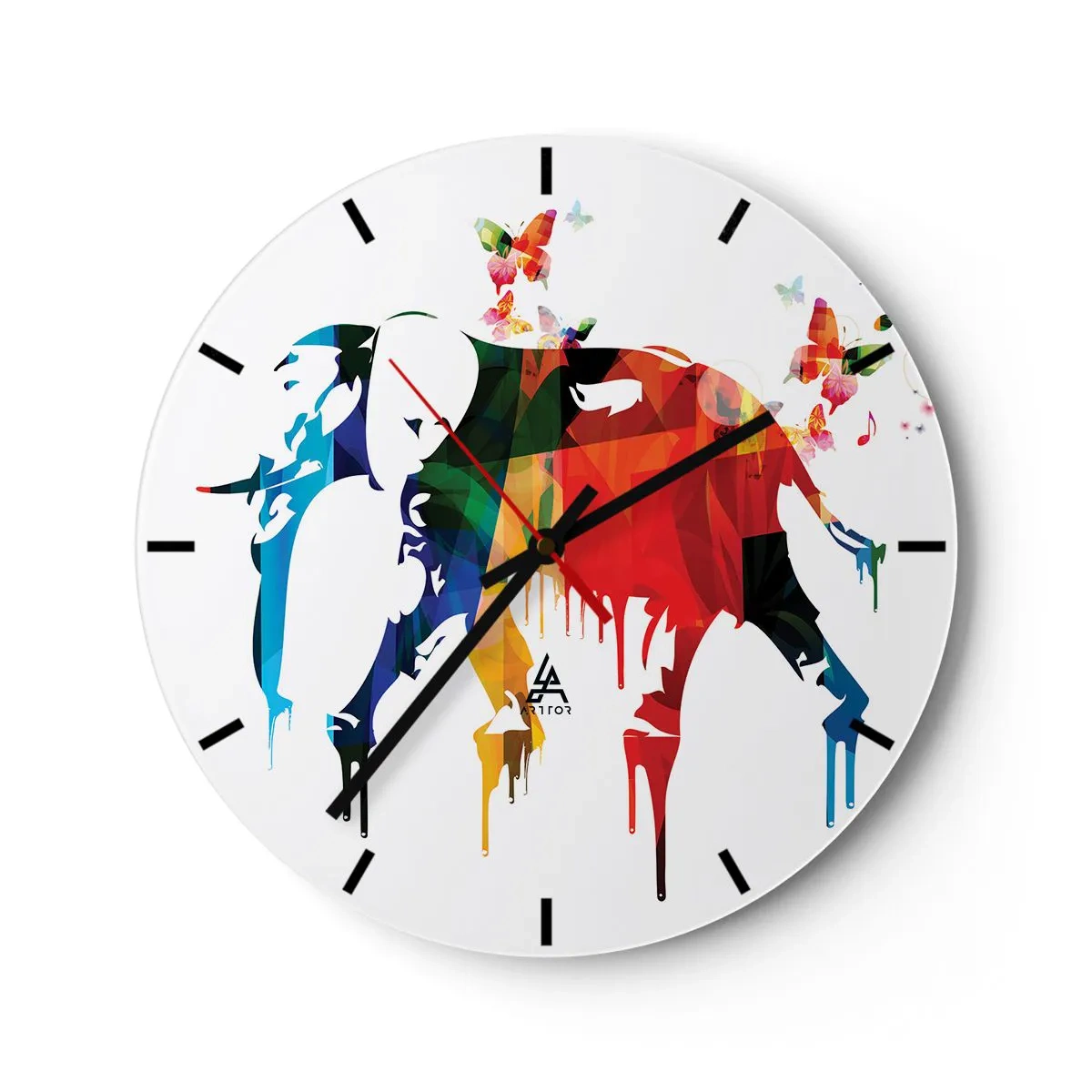 Wanduhr - Glasuhr - Jeder kann tanzen - 40x40 cm