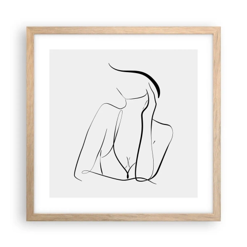 Poster in einem Rahmen aus heller Eiche - Auf der Traumwelle - 40x40 cm