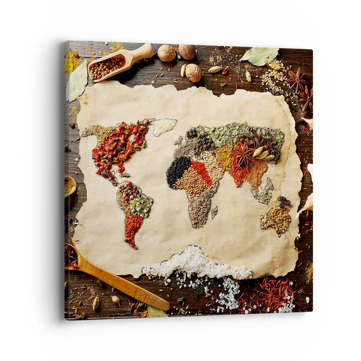 Bild auf Leinwand - Leinwandbild - Alle Aromen der Welt - 40x40 cm