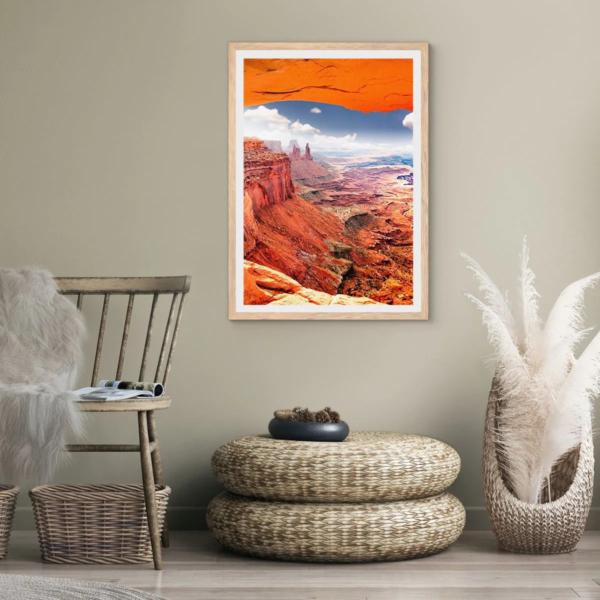 Poster in einem Rahmen aus heller Eiche - Von der Natur selbst geschnitzt - 40x50 cm