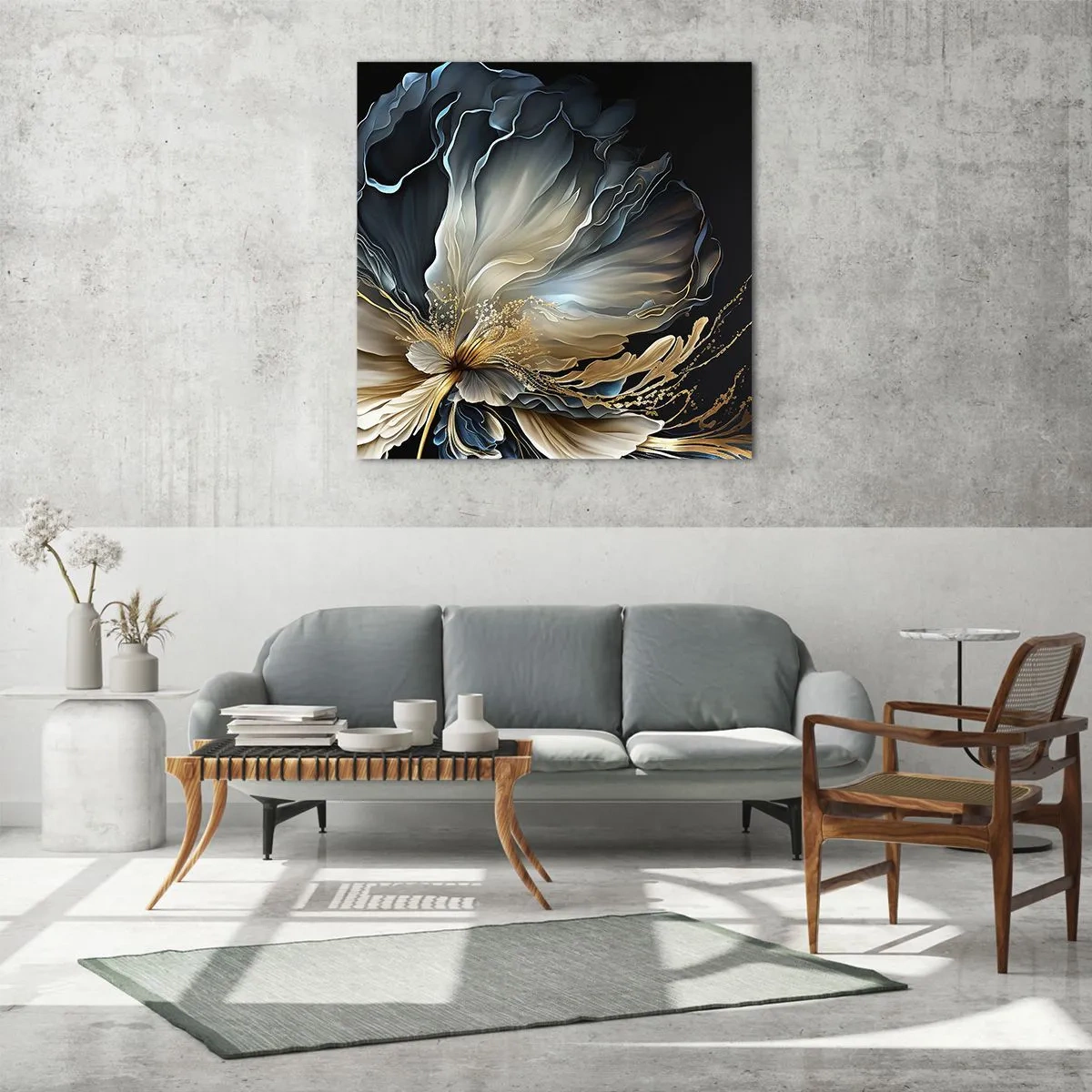 Glasbild - Bild auf glas - Märchenhafte Farnblume - 70x70 cm