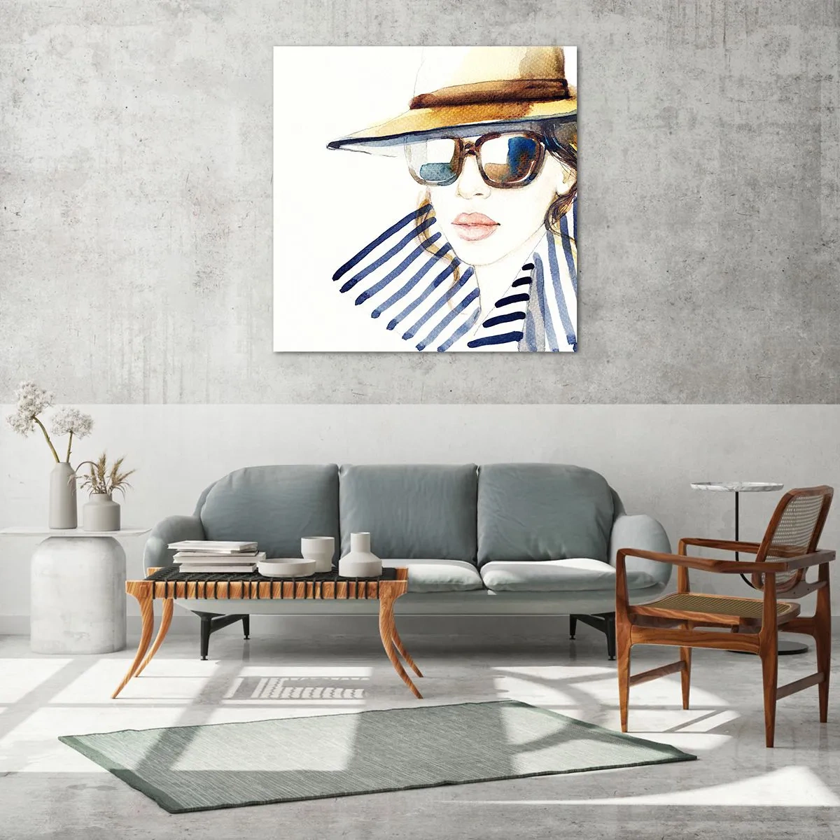 Glasbild - Bild auf glas - Florida heißt Sie willkommen! - 40x40 cm