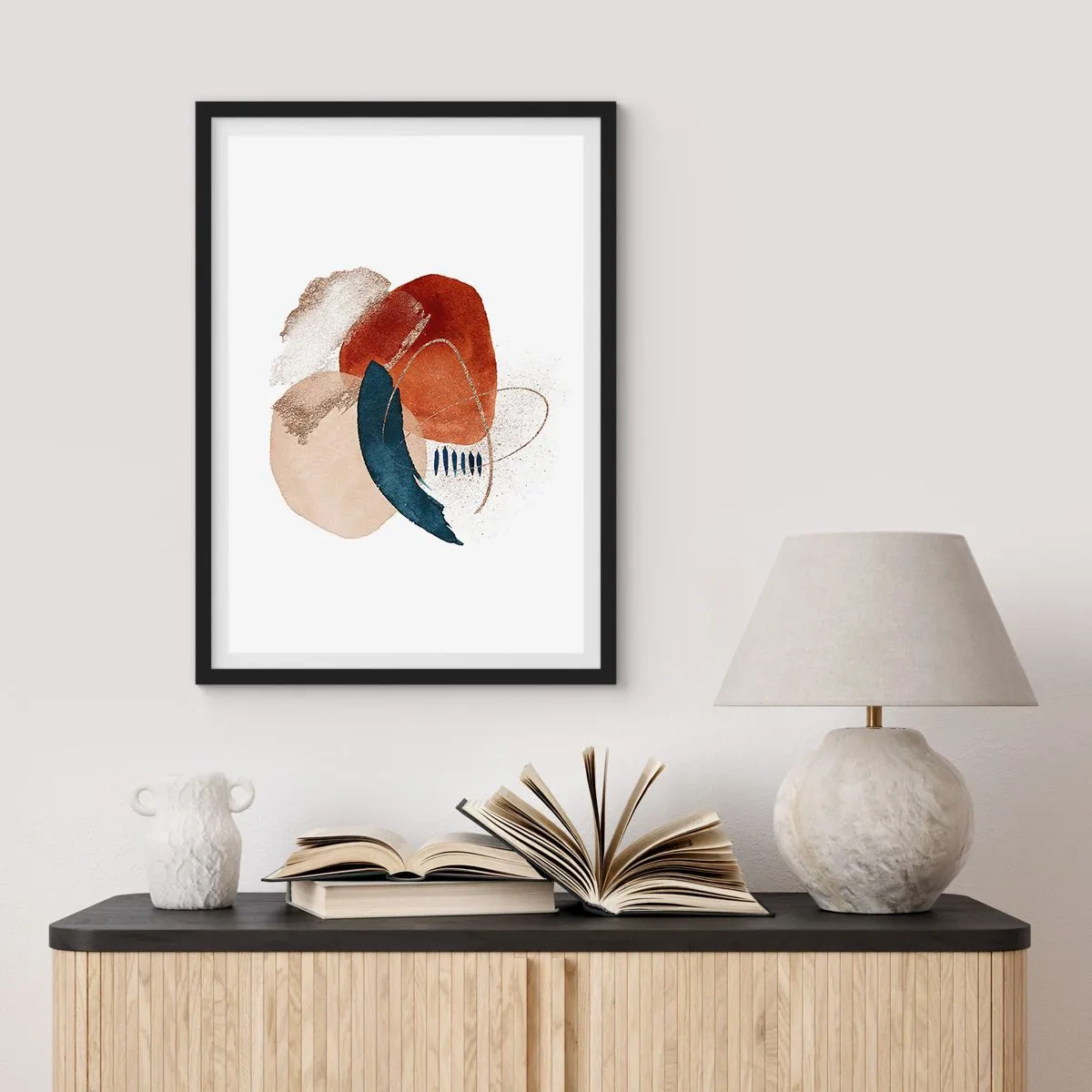 Poster in einem schwarzem Rahmen - Ovale Komposition - 30x40 cm