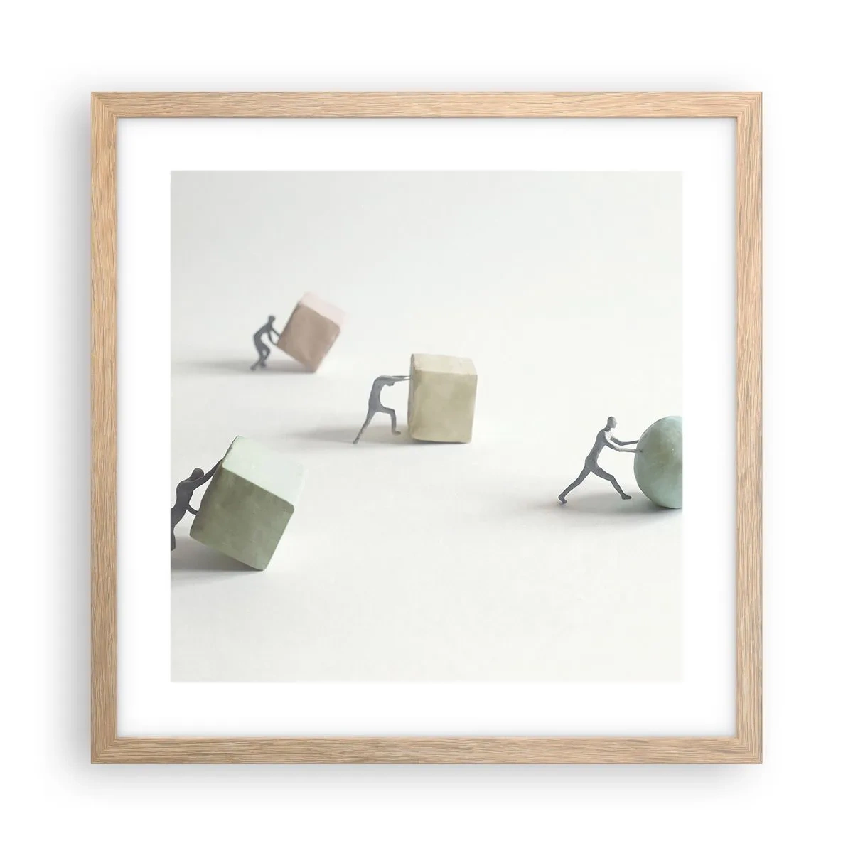 Poster in einem Rahmen aus heller Eiche - Pures Leben - 40x40 cm