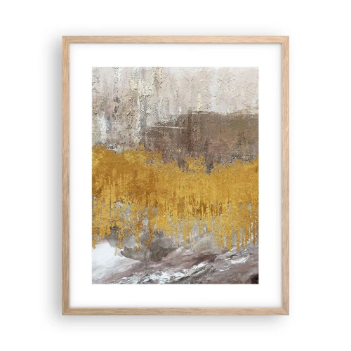 Poster in einem Rahmen aus heller Eiche - Goldene Explosion - 40x50 cm