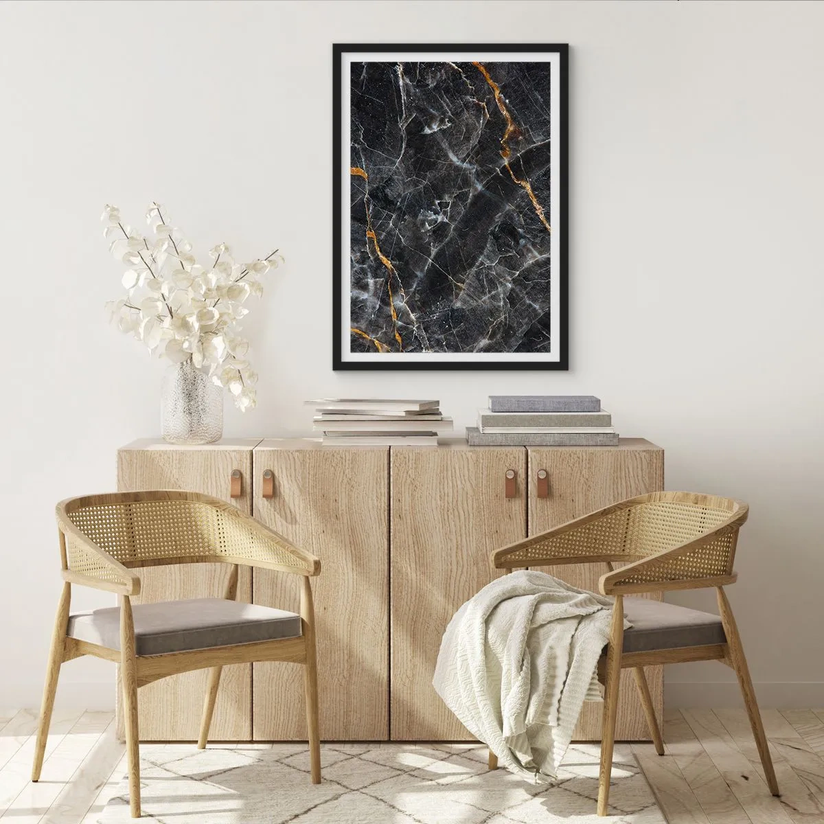 Poster in einem schwarzem Rahmen - Das Innenleben des Steins - 61x91 cm