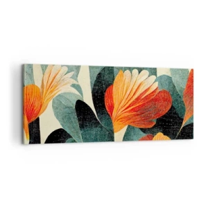 Bild auf Leinwand - Leinwandbild - Hitze der Tropen und Kühle des Grüns - 100x40 cm