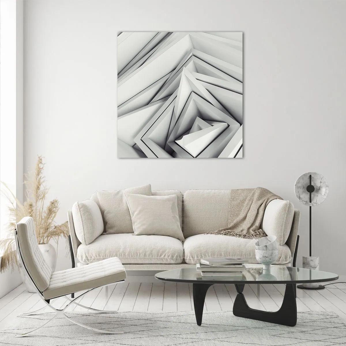 Glasbild - Bild auf glas - Spitzwinklige Knospen - 60x60 cm