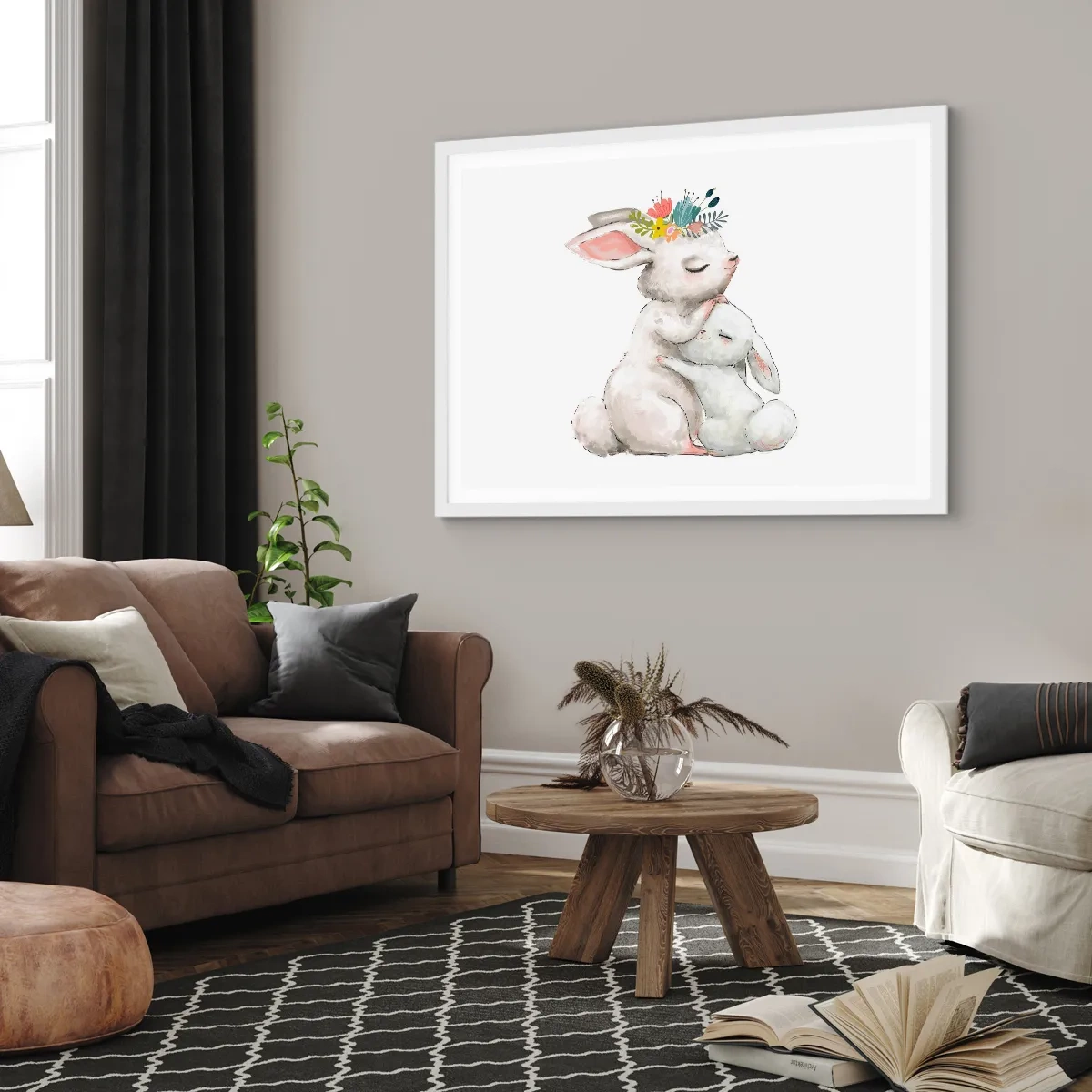 Poster in einem weißen Rahmen - Bei Mama ist's am schönsten - 70x50 cm