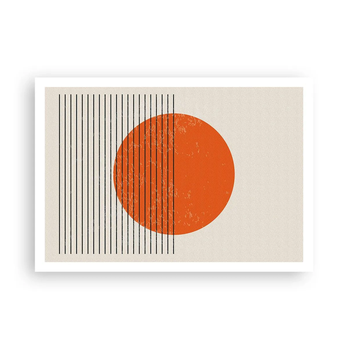 Poster - Minimalistische Sonne mit geometrischen Linien - 100x70cm - Immer die Sonne - Moderne Wanddekoration für Wohnzimmer und Schlafzimmer ARTTOR