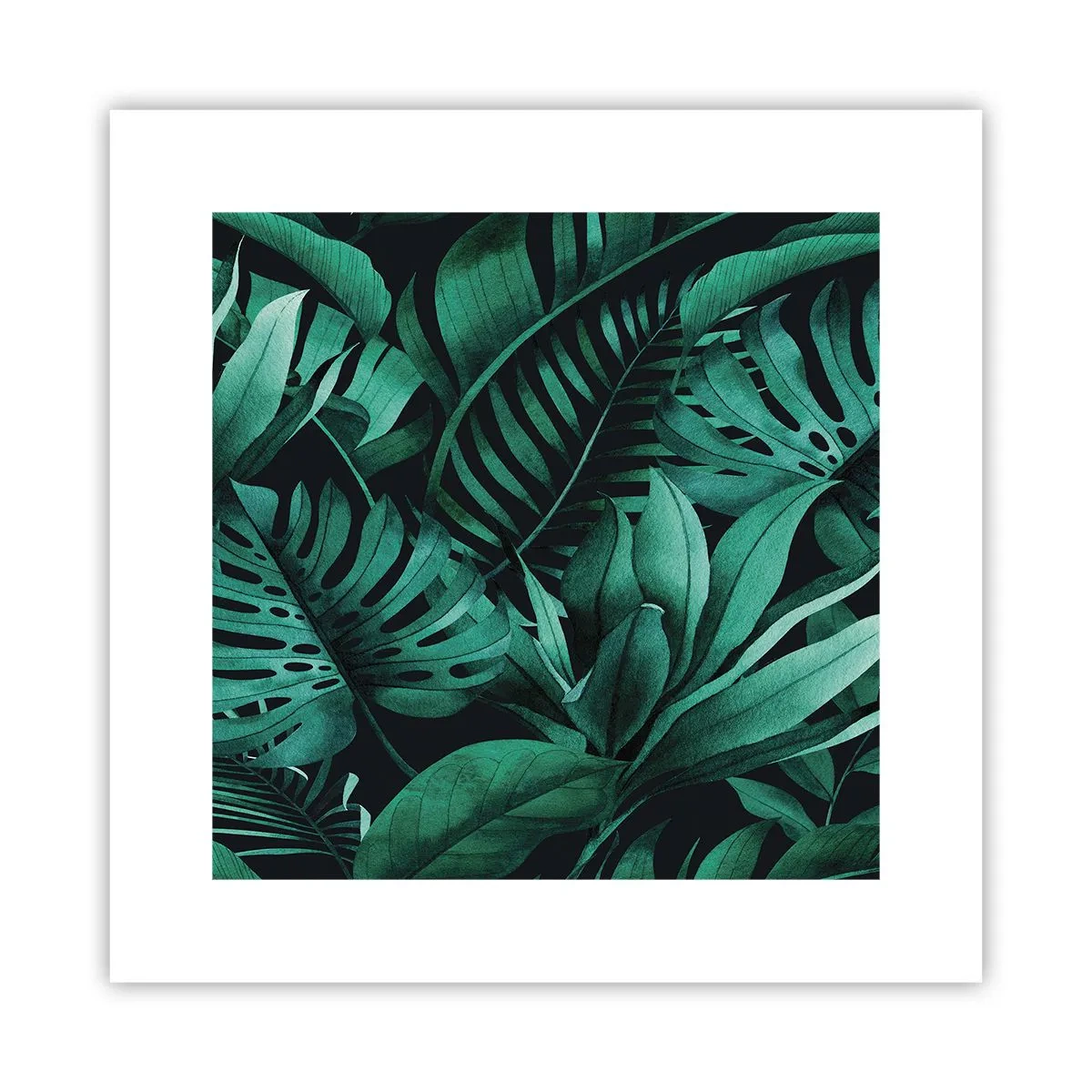 Poster - Die Tiefe des tropischen Grüns - 30x30 cm