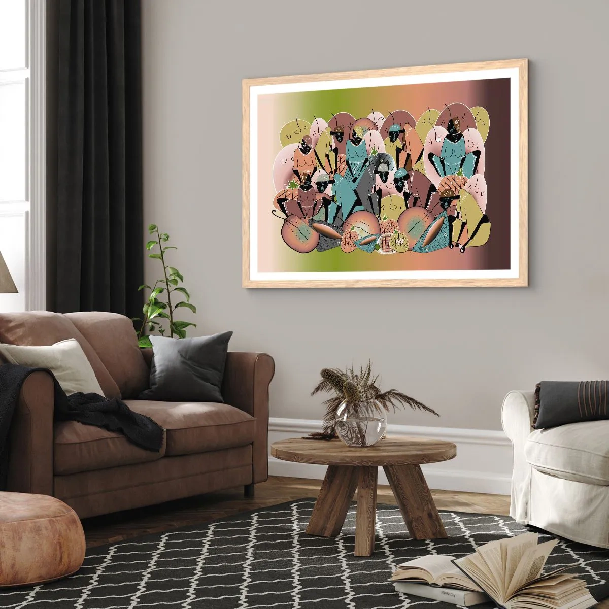 Poster in einem Rahmen aus heller Eiche - Ein toller Urlaub steht bevor - 91x61 cm