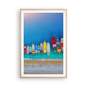 Poster in einem Rahmen aus heller Eiche - Aus der Vogelperspektive - 61x91 cm