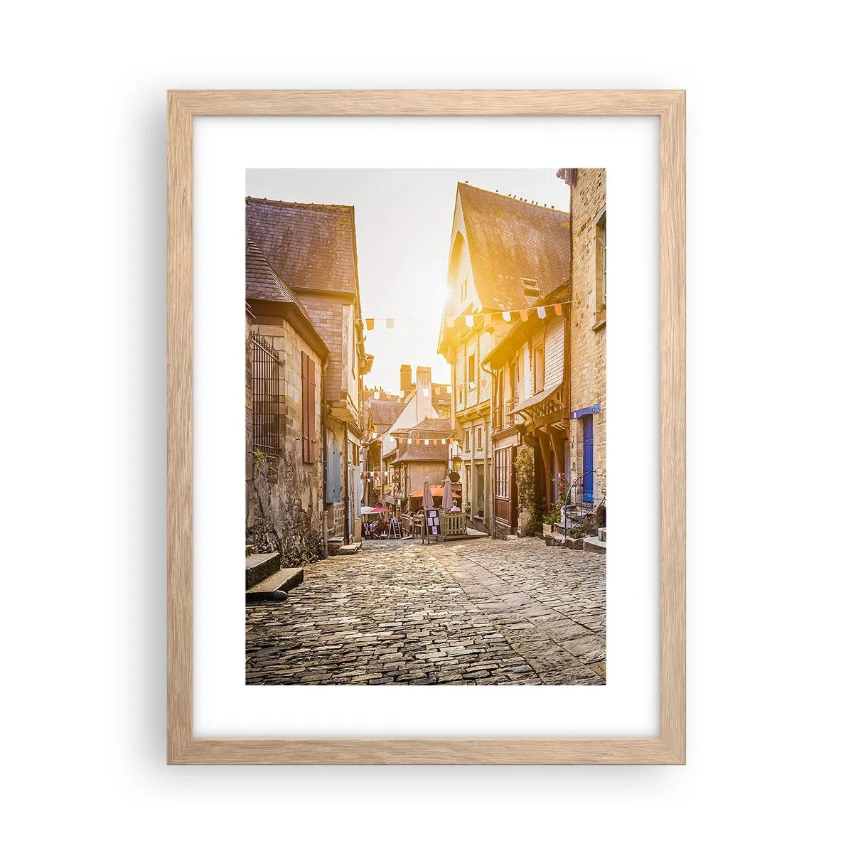 Poster in einem Rahmen aus heller Eiche - Der weiße Geist der Stadt - 30x40 cm