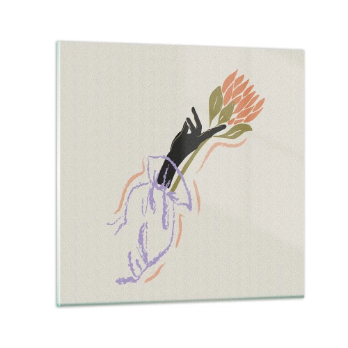 Glasbild - Bild auf glas - Schwesterliche Berührung - 70x70 cm