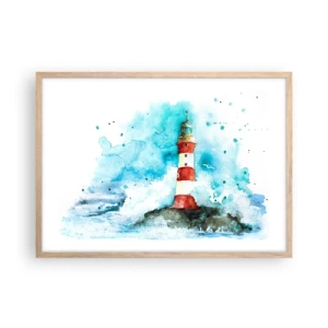 Poster in einem Rahmen aus heller Eiche - Einheit der Elemente - 70x50 cm