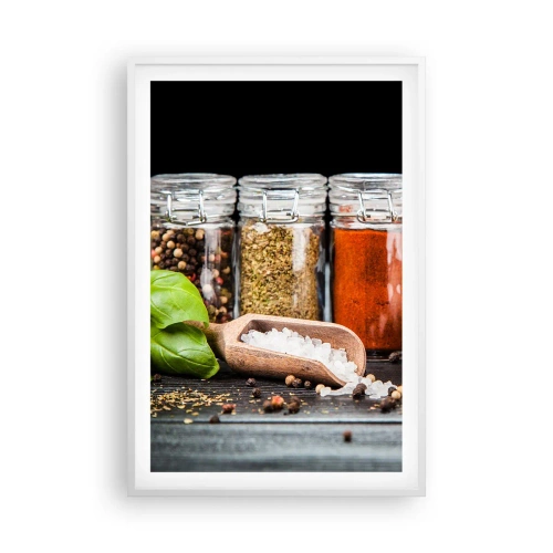 Poster in einem weißen Rahmen - Für einen Geschmack des Lebens - 61x91 cm