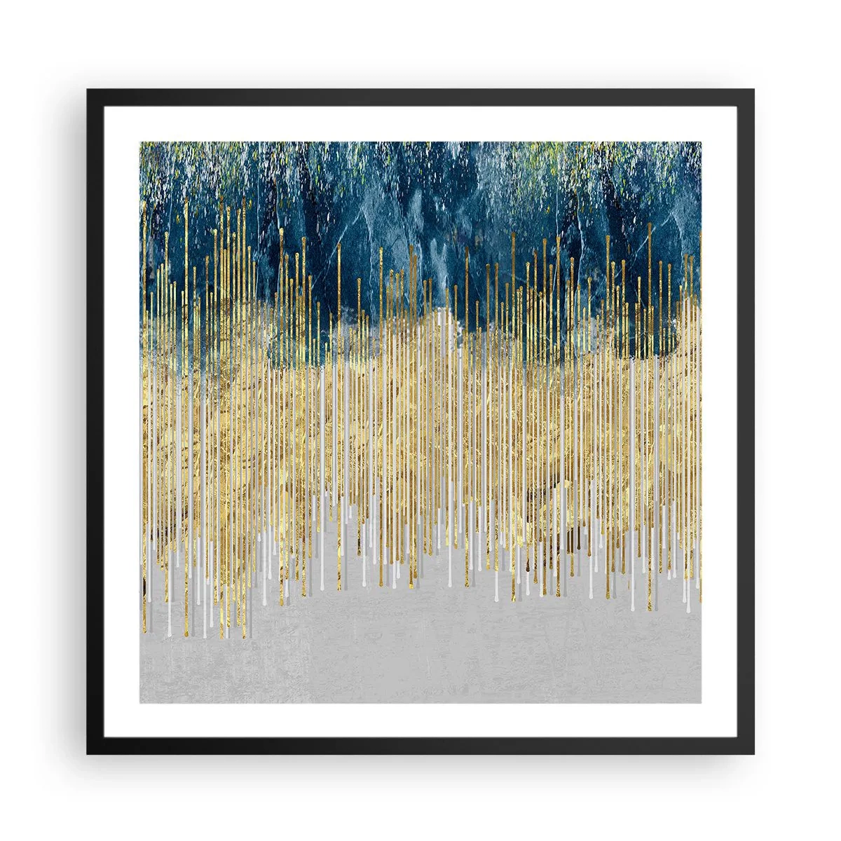 Poster in einem schwarzem Rahmen - Vergoldete Grenze - 60x60 cm