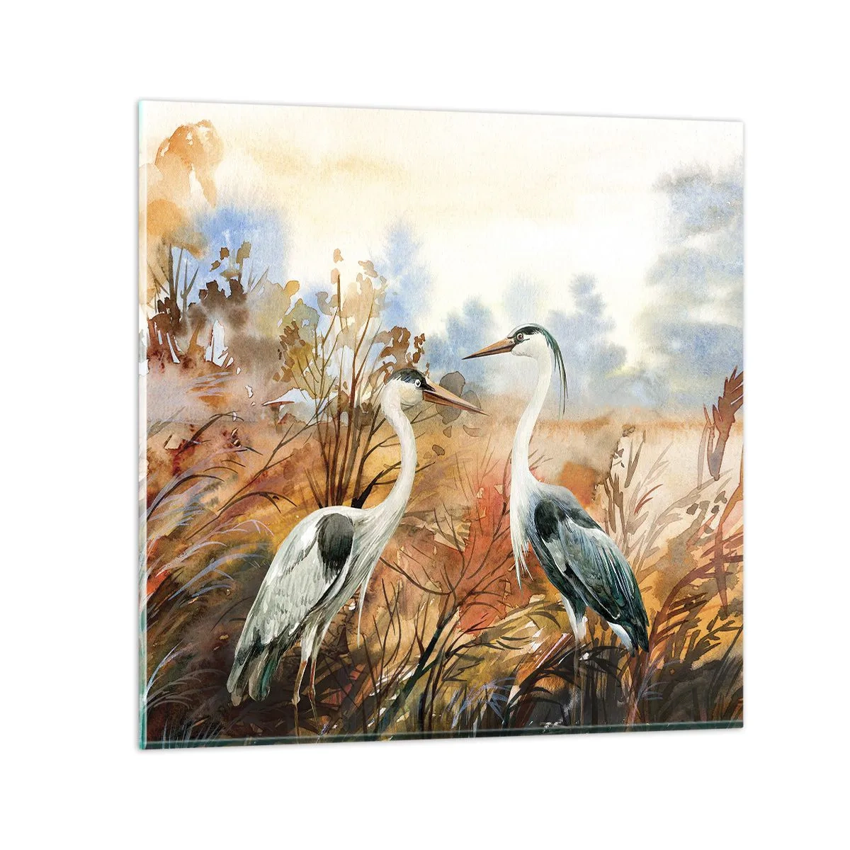 Glasbild - Bild auf glas - Wohin im Herbst? - 70x70 cm