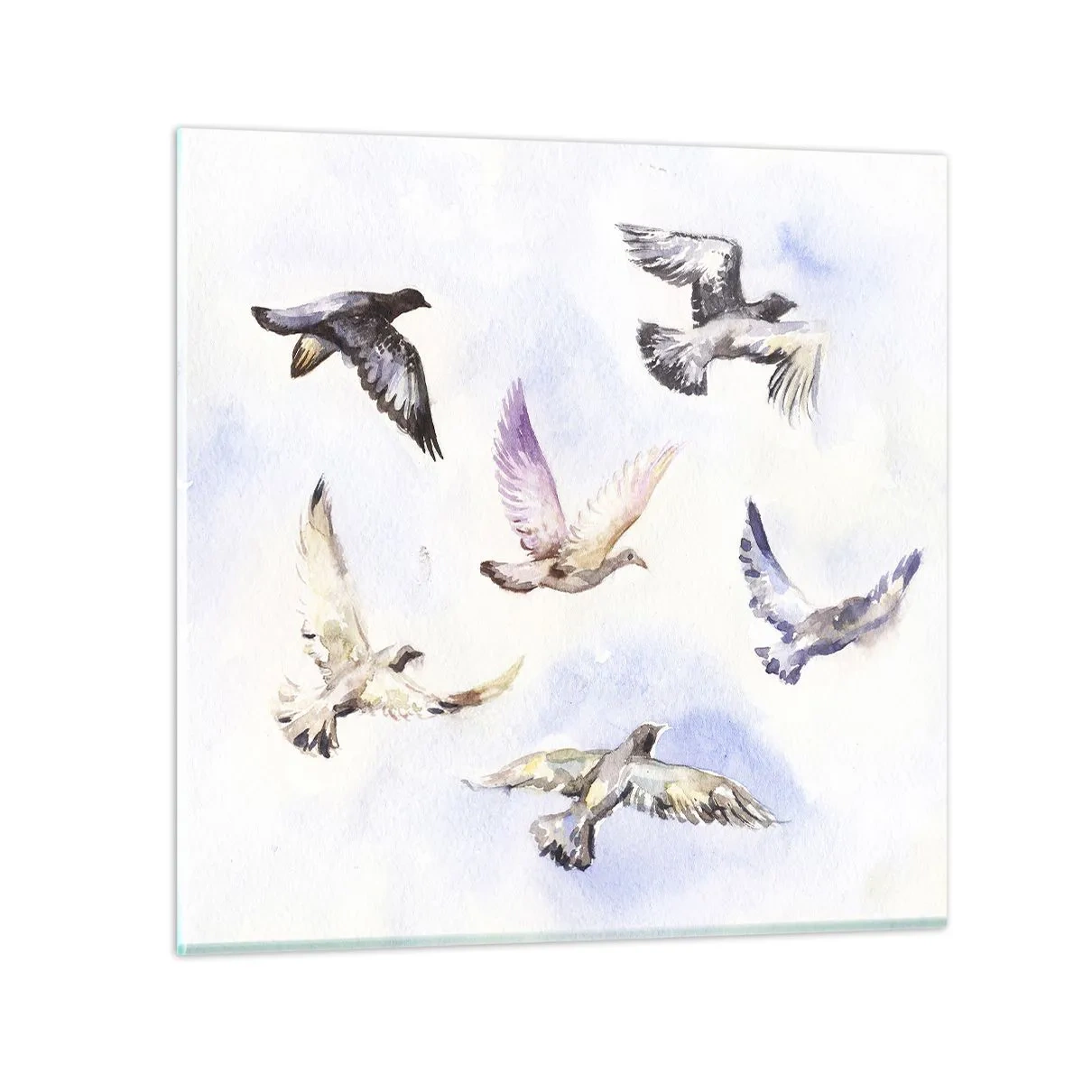 Glasbild - Bild auf glas - Freiheit in Grau und Blau - 30x30 cm