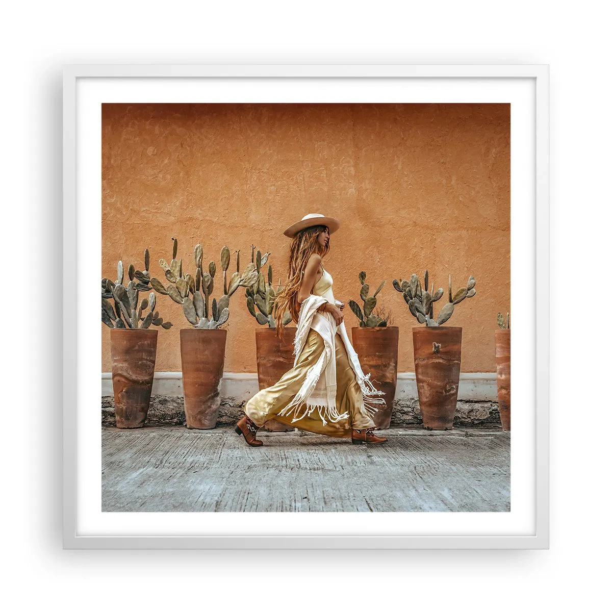 Poster in einem weißen Rahmen - Hippie-Stil - 60x60 cm